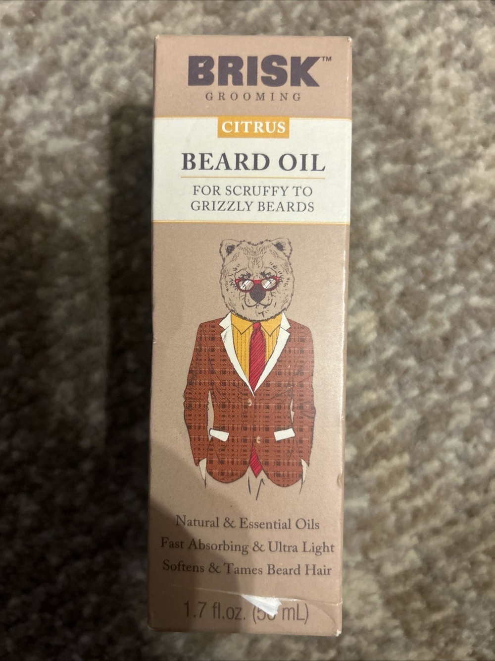 Brisk Grooming Citrus Beard Oil 1.7 fl oz Scruffy to grizzly beards